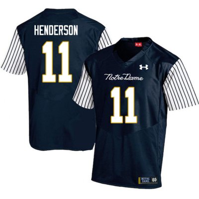 Notre Dame Fighting Irish Men's Ramon Henderson #11 Navy Under Armour Alternate Authentic Stitched College NCAA Football Jersey DIE4299NO